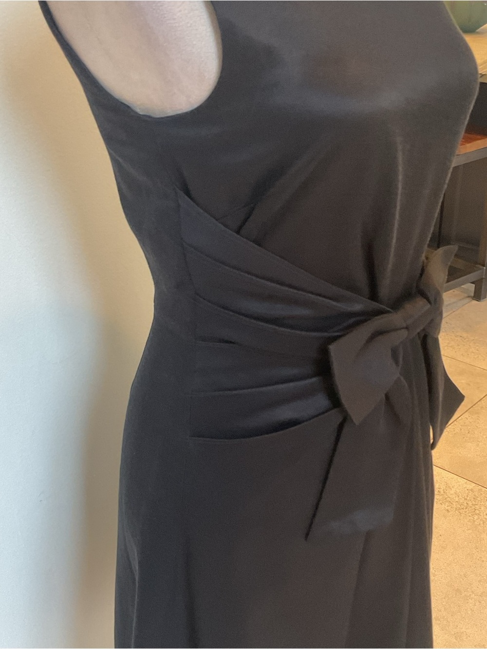 kate spade Black Sleeveless Bow-Waist Mini Dress - Picture 7 of 9
